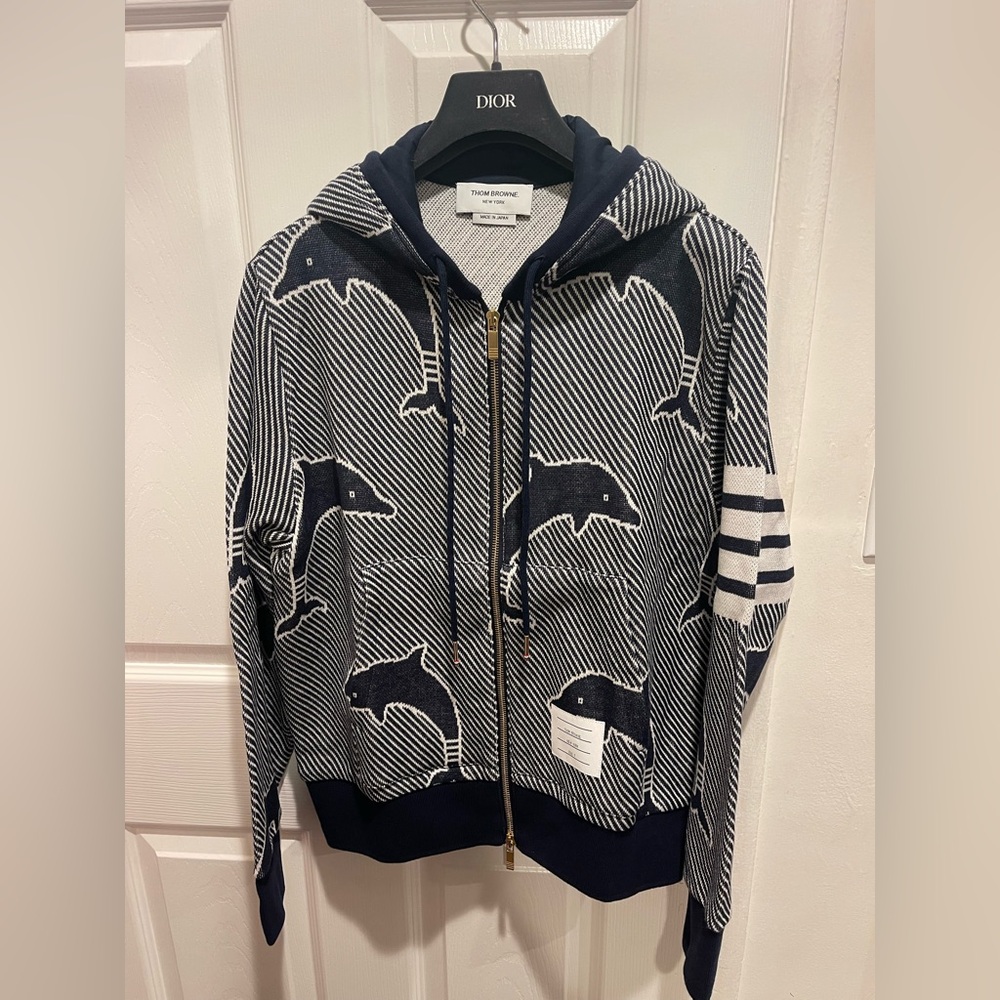 Thom Browne Navy Knit Collar